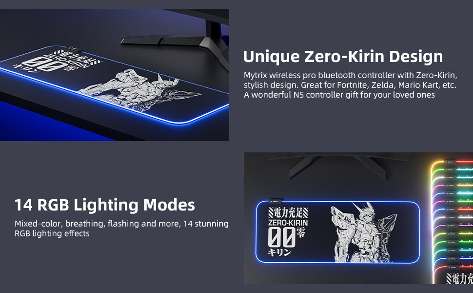 Mytrix Zero-Kirin RGB Gaming Mouse Pad, LED Soft Extended Large Office Mouse Pad, Anti-Slip Rubber Base, Keyboard Mouse Mat - Black Mytrix Zero-Kirin RGB Gaming Mouse Pad, LED Soft Extended Large Office Mouse Pad, Anti-Slip Rubber Base, Keyboard Mouse Mat - Black